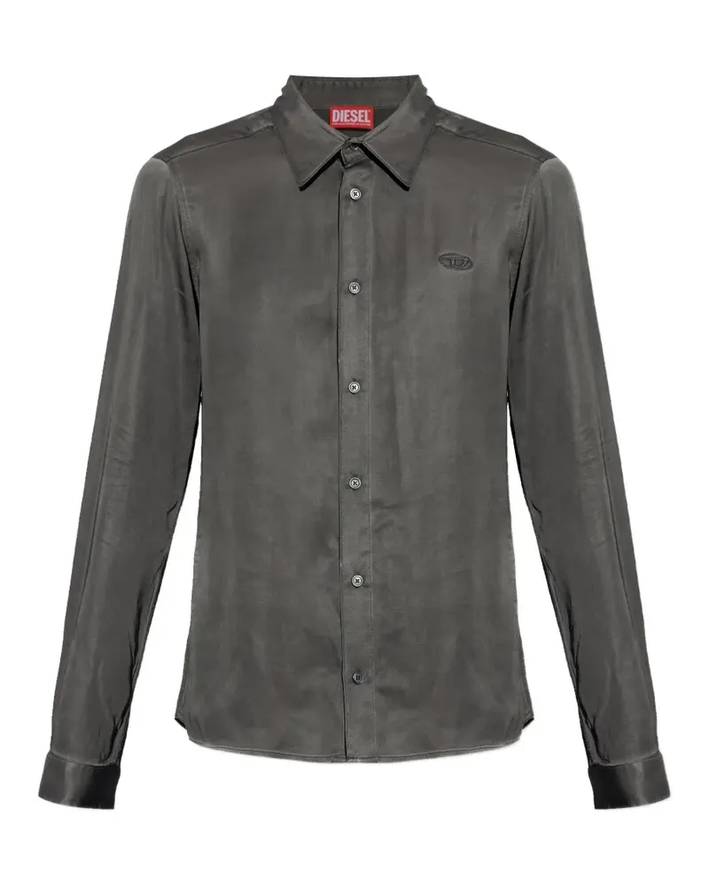 Diesel logo-embroidery shirt - Grau Grau