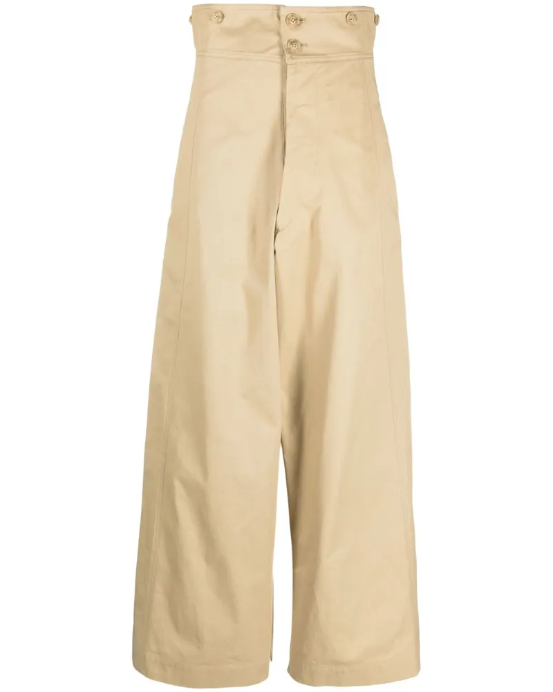 QUIRA High-Waist-Hose mit weitem Bein - Nude Nude