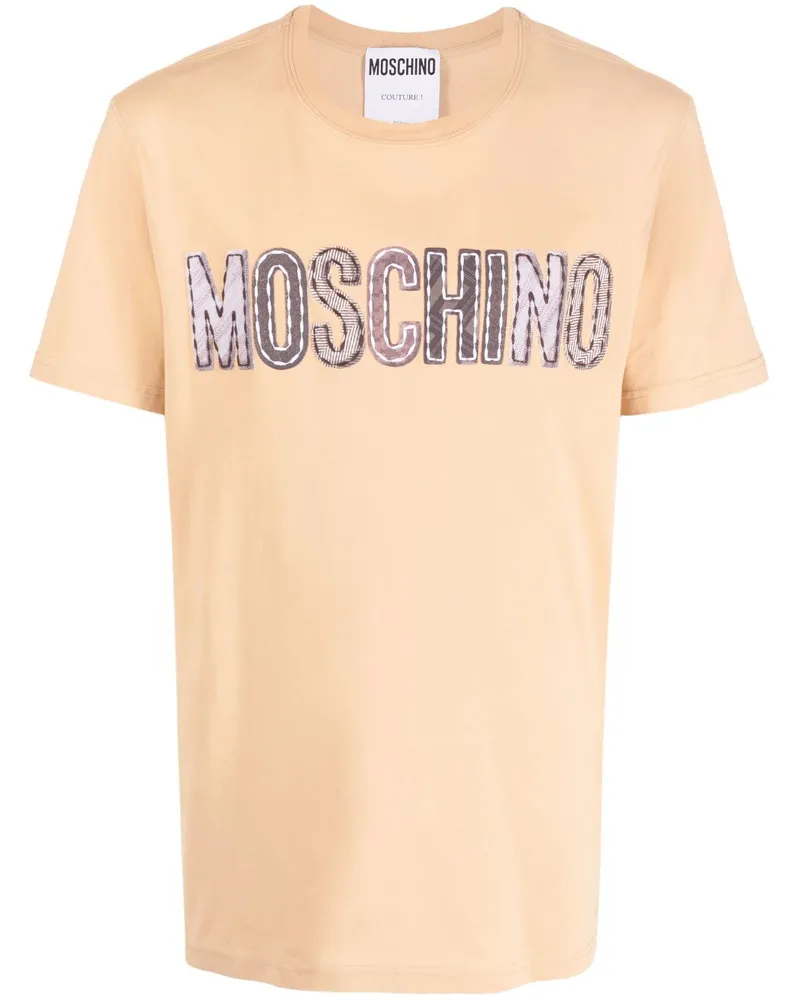 Moschino T-Shirt mit Logo-Patch - Nude Nude