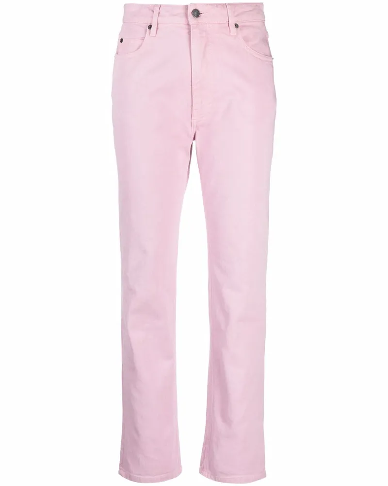 AMI Paris Halbhohe Straight-Leg-Jeans Rosa