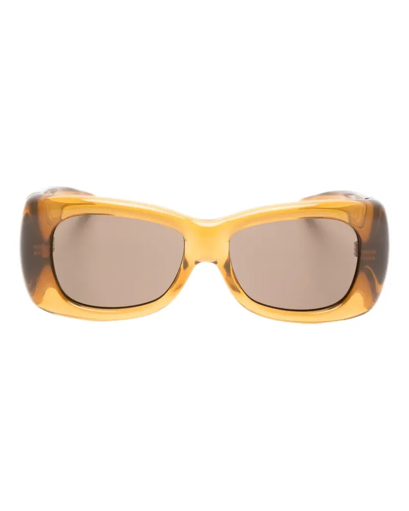 Saint Laurent Sonnenbrille mit eckigem Gestell - Braun Braun
