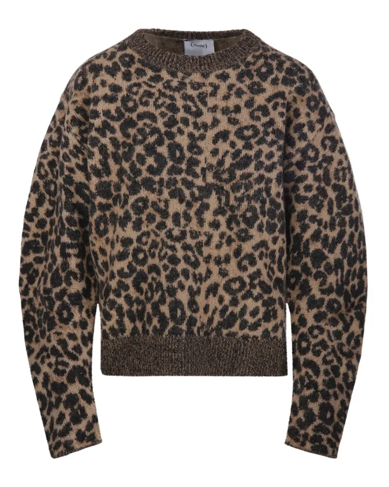 NUDE Pullover mit Leoparden-Print - Braun Braun