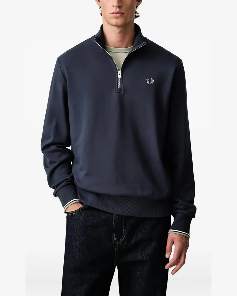 Fred Perry half-zip logo-embroidered sweatshirt - Blau Blau
