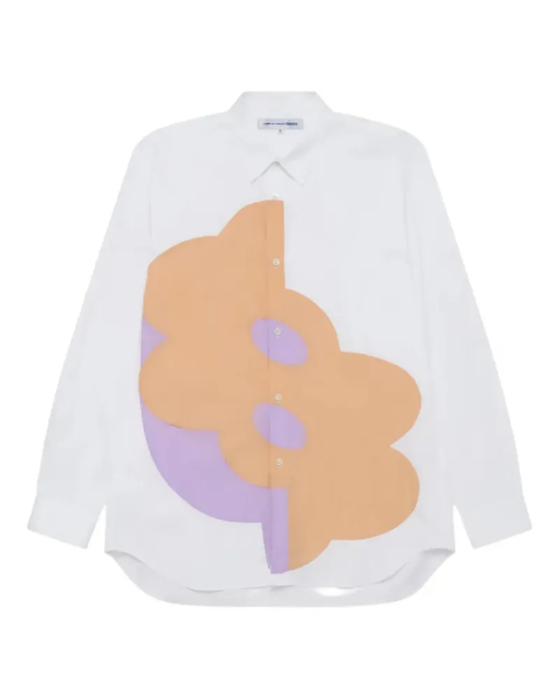 Comme des Garçons print-detail long-sleeve shirt - Weiß Weiß
