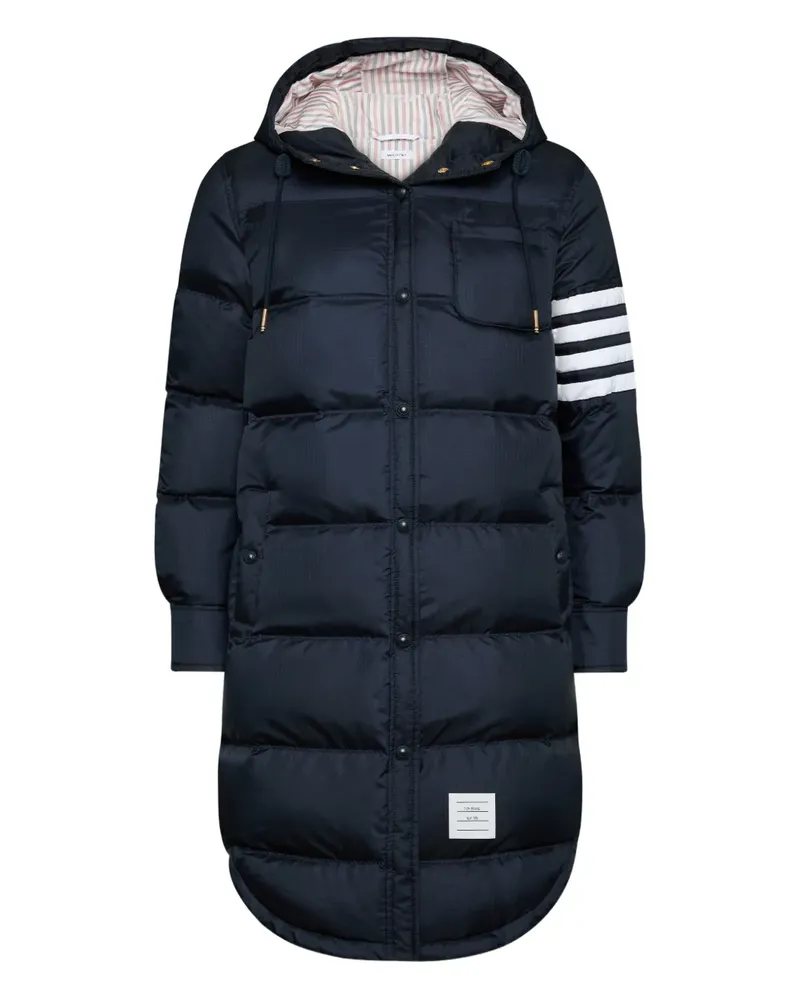 Thom Browne Leichter Parka mit 4-Streifen-Logo - Blau Blau