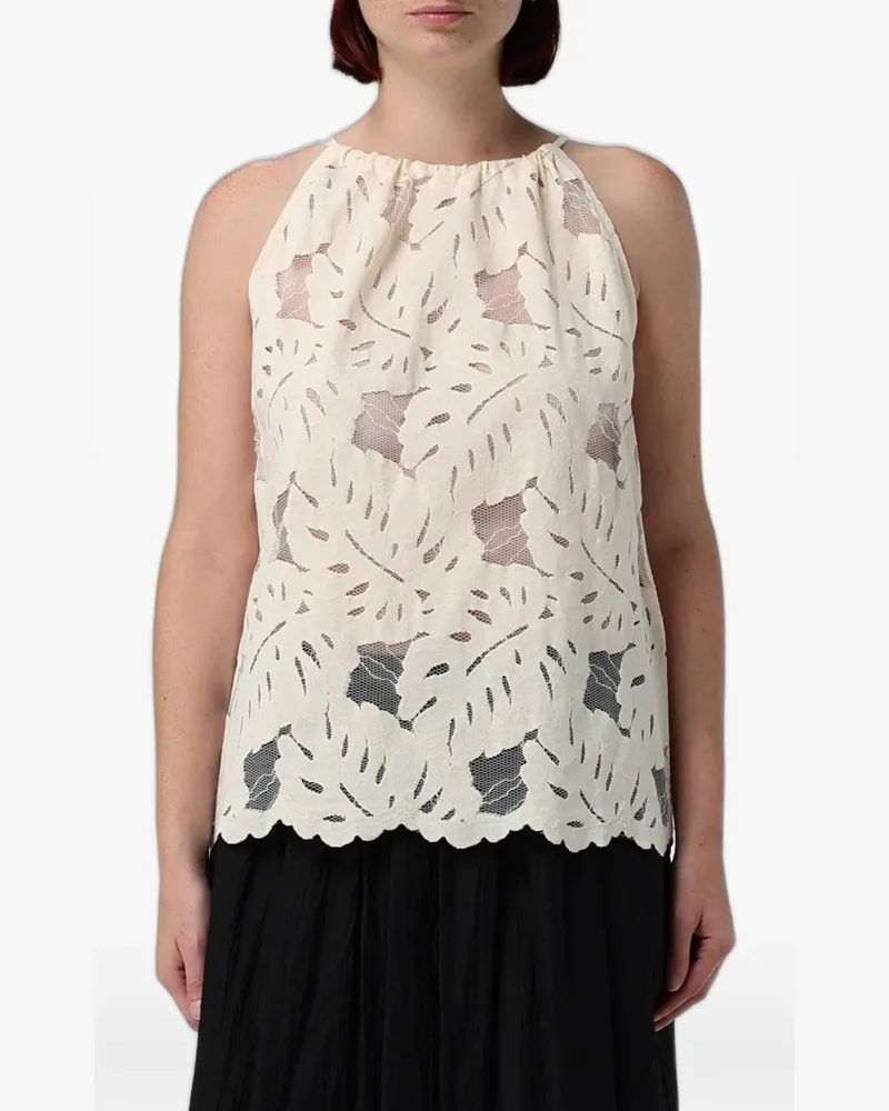 Emporio Armani floral-lace top - Weiß Weiß