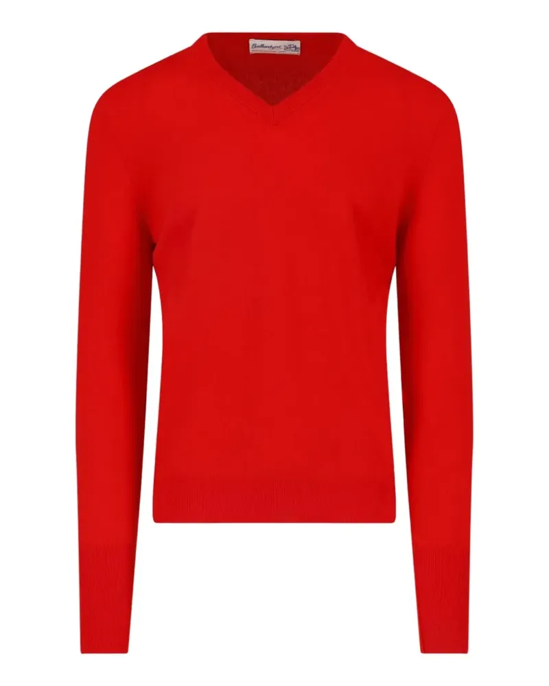 Ballantyne Kaschmirpullover mit V-Ausschnitt - Rot Rot