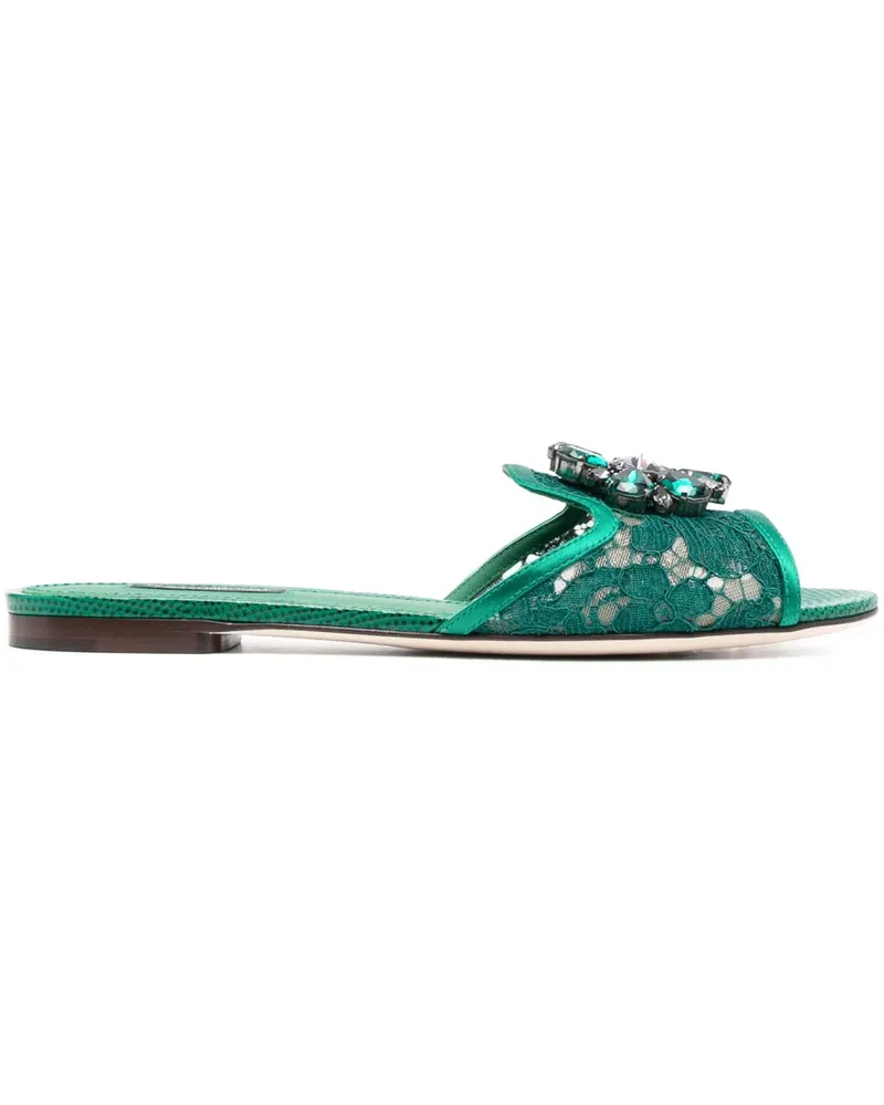 Dolce & Gabbana Sandalen mit Kristallen - Grün Grün