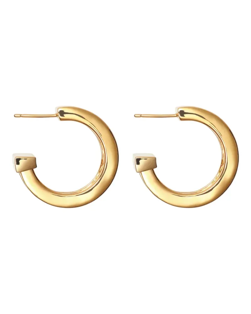 Burberry engraved Check hoop earrings - Gold Gold