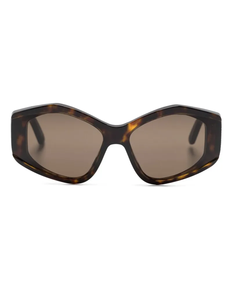 Balenciaga Cat-Eye-Sonnenbrille mit Logo-Print - Braun Braun