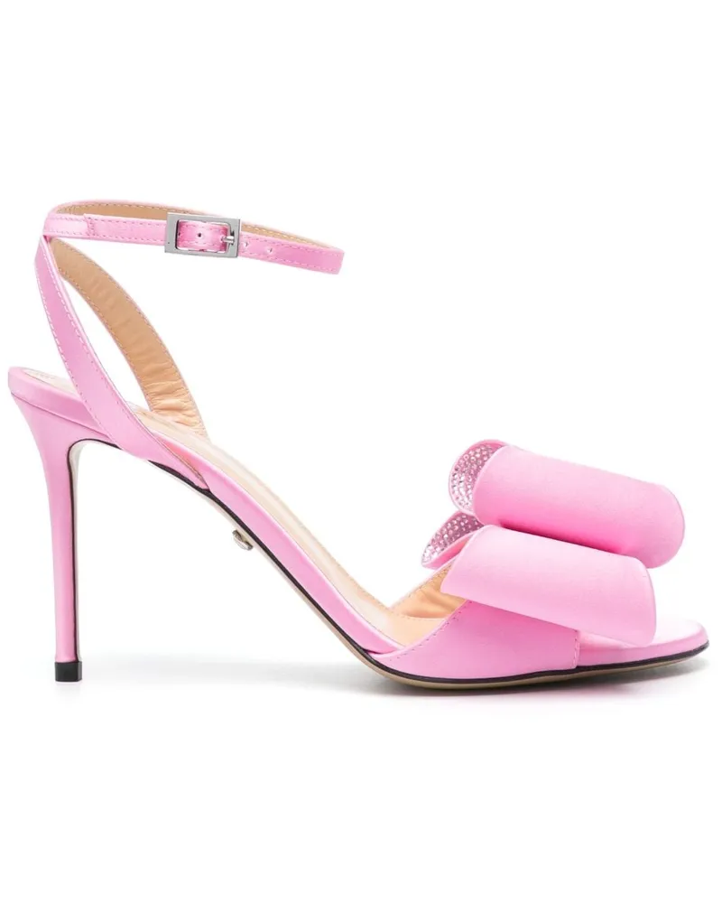 Mach & Mach Sandalen mit Satinschleife 95mm - Rosa Rosa