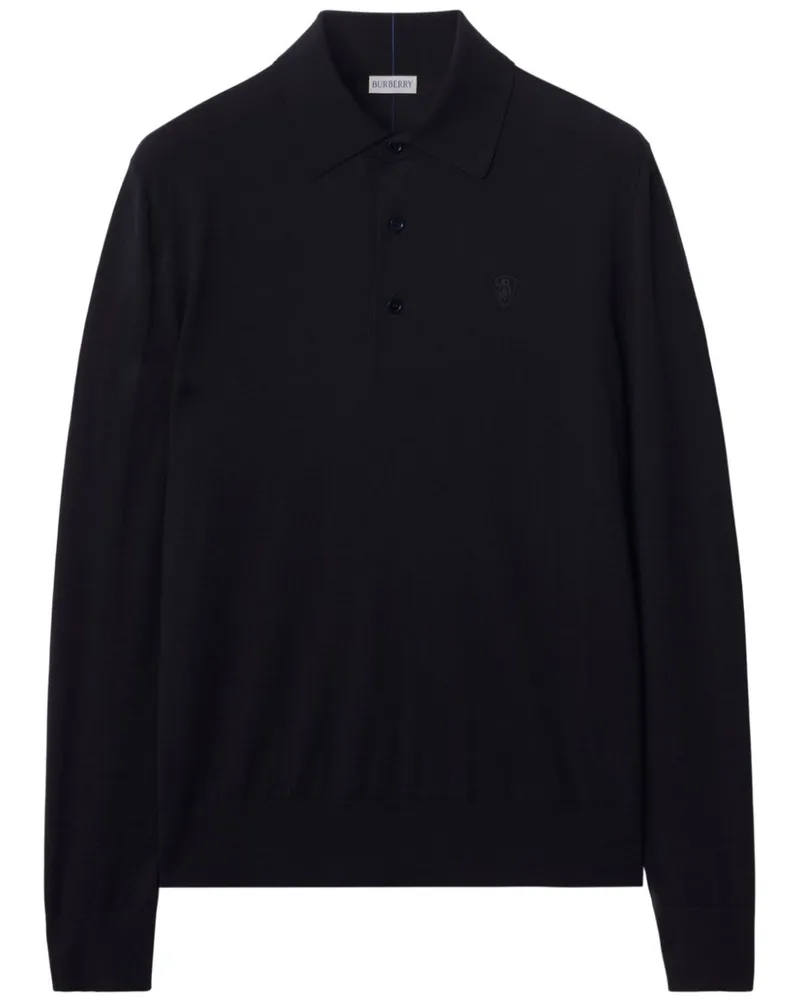 Burberry Poloshirt mit Logo-Stickerei - Blau Blau