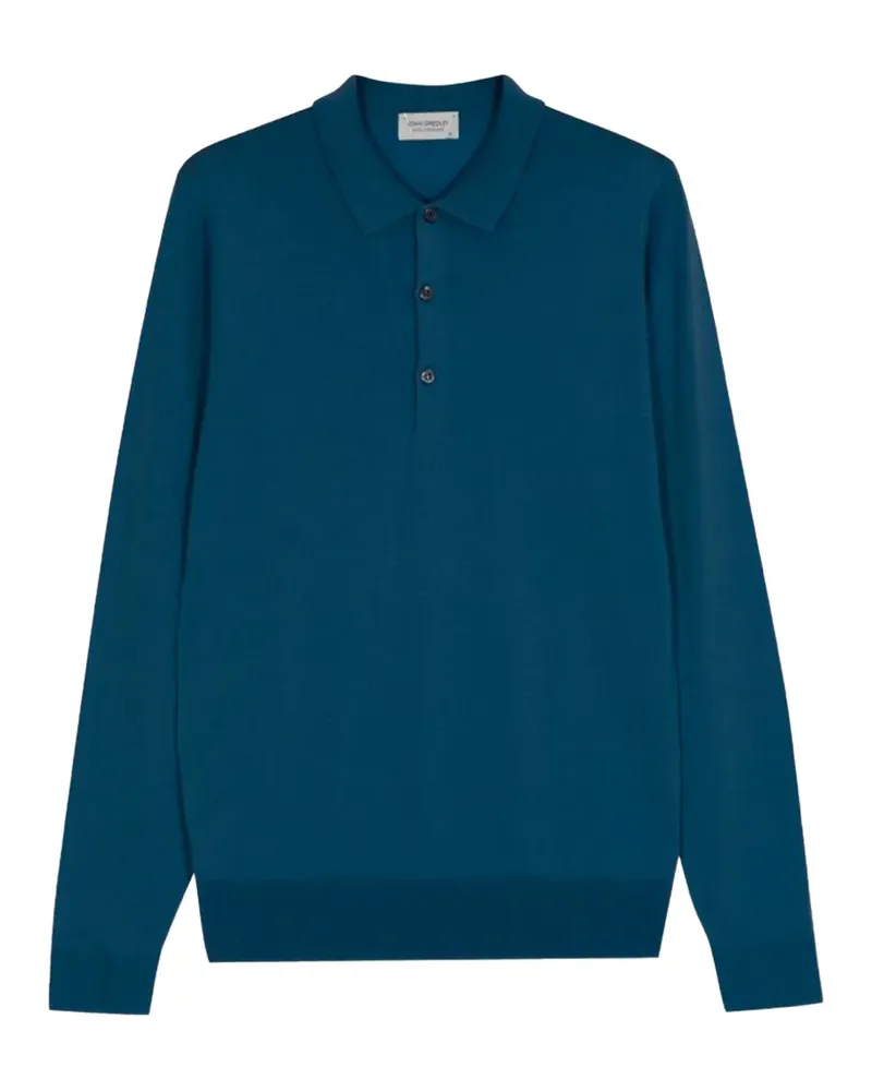 John Smedley long-sleeves polo shirt - Blau Blau