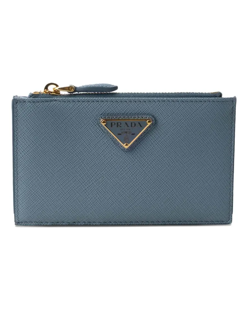 Prada Saffiano-leather card holder - Blau Blau