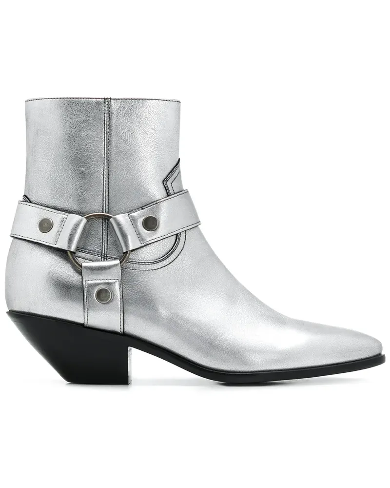 Saint Laurent West' Harness-Stiefeletten - Silber Silber