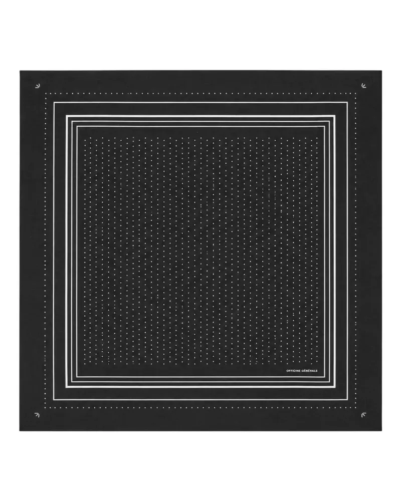Officine Generale Schal mit Polka Dots - Schwarz Schwarz