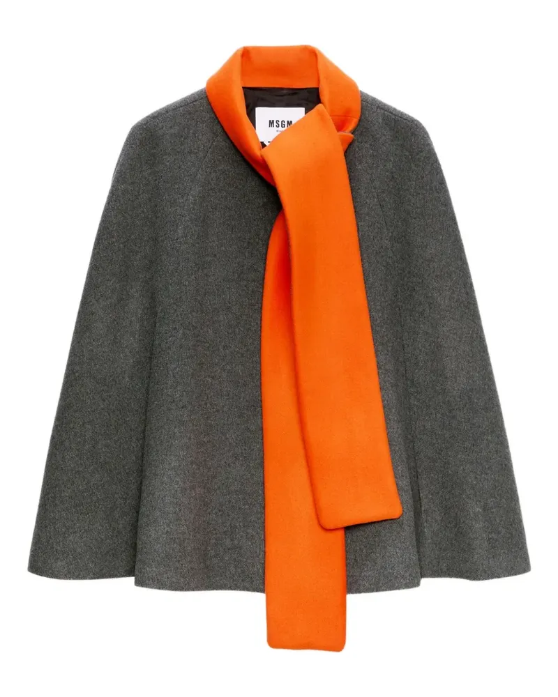 MSGM attached-scarf cape - Grau Grau