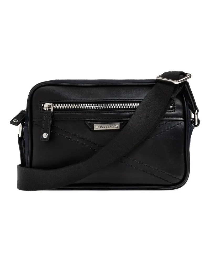 Iceberg zip-detail shoulder bag - Schwarz Schwarz
