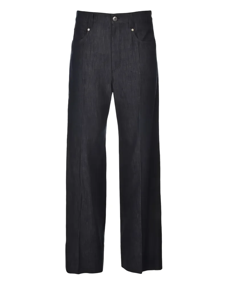 Brunello Cucinelli Gerade Jeans mit hohem Bund - Blau Blau
