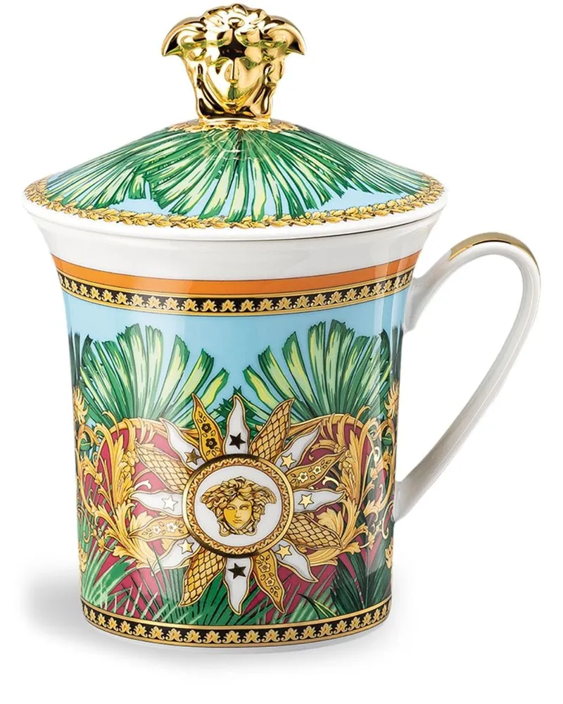 Versace x Rosenthal Jungle Animalier Tasse mit Deckel 9,8cm - Mehrfarbig Mehrfarbig