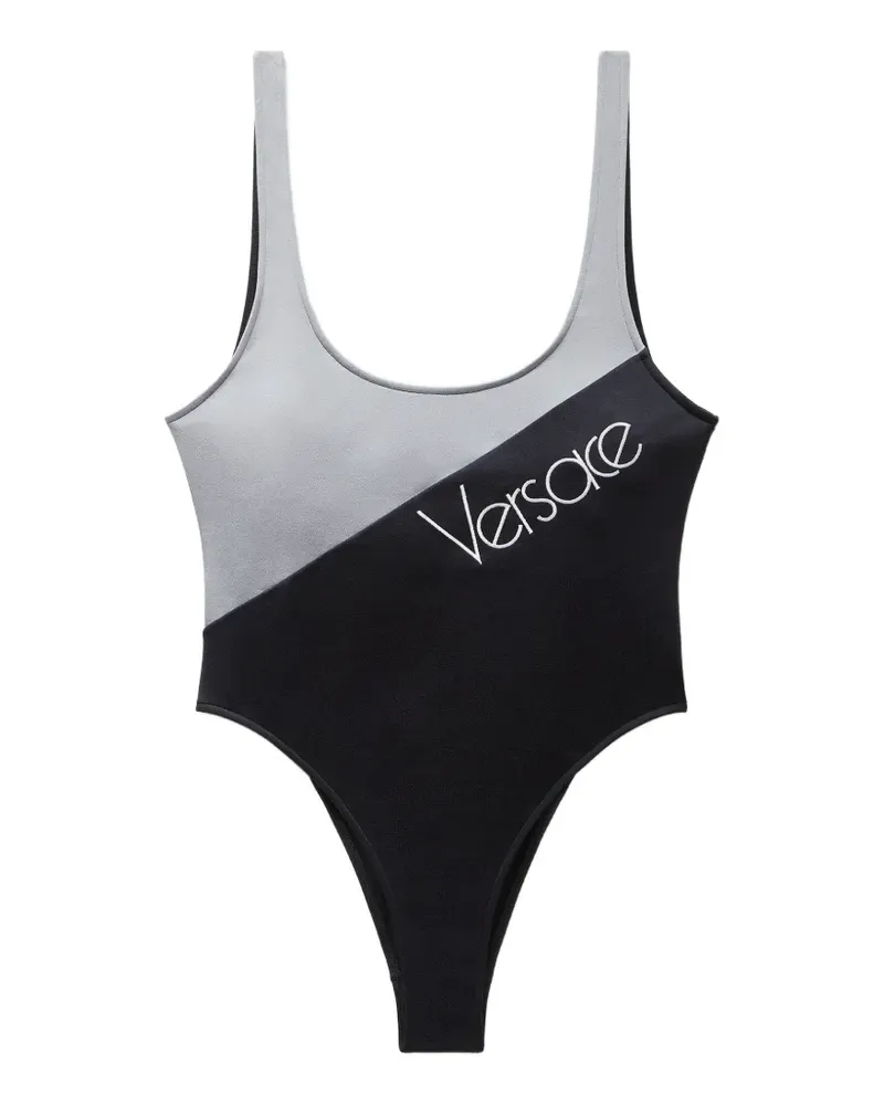 Versace Bestickter Badeanzug - Schwarz Schwarz