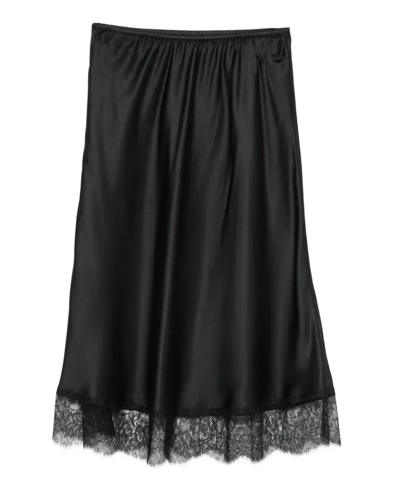 Carine Gilson Midirock mit Spitze - Schwarz Schwarz