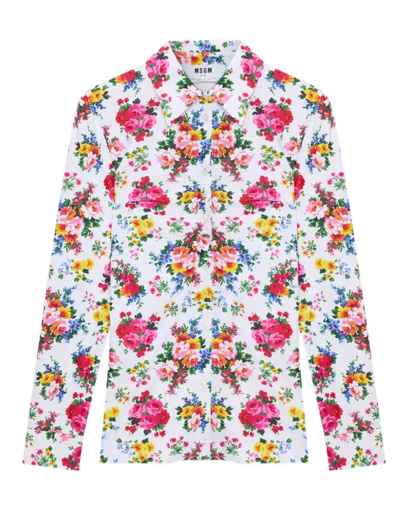 MSGM floral-pattern shirt - Weiß Weiß