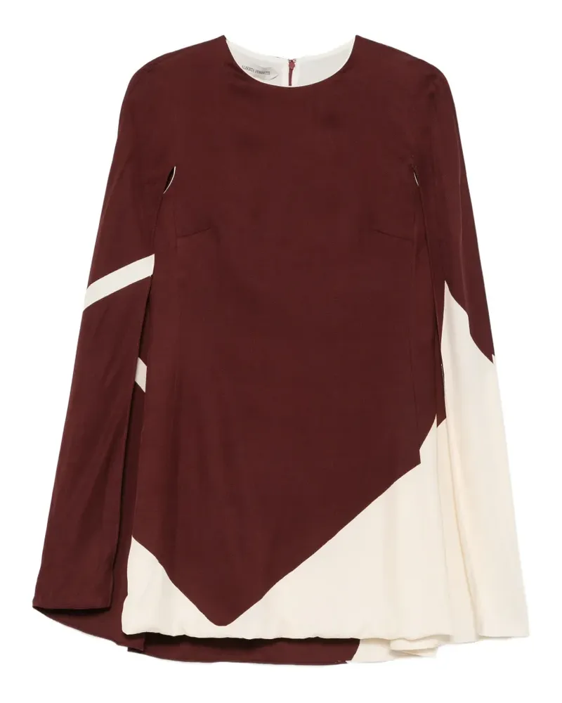 Alberta Ferretti colour-block cape-style mini dress - Rot Rot