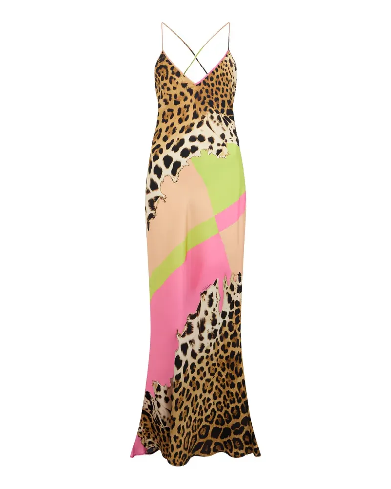 Roberto Cavalli Maxikleid mit Animal-Print - Nude Nude