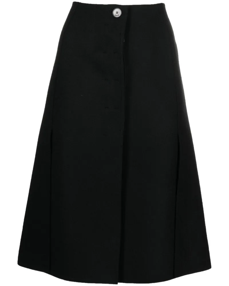Lanvin Midirock in A-Linie - Schwarz Schwarz