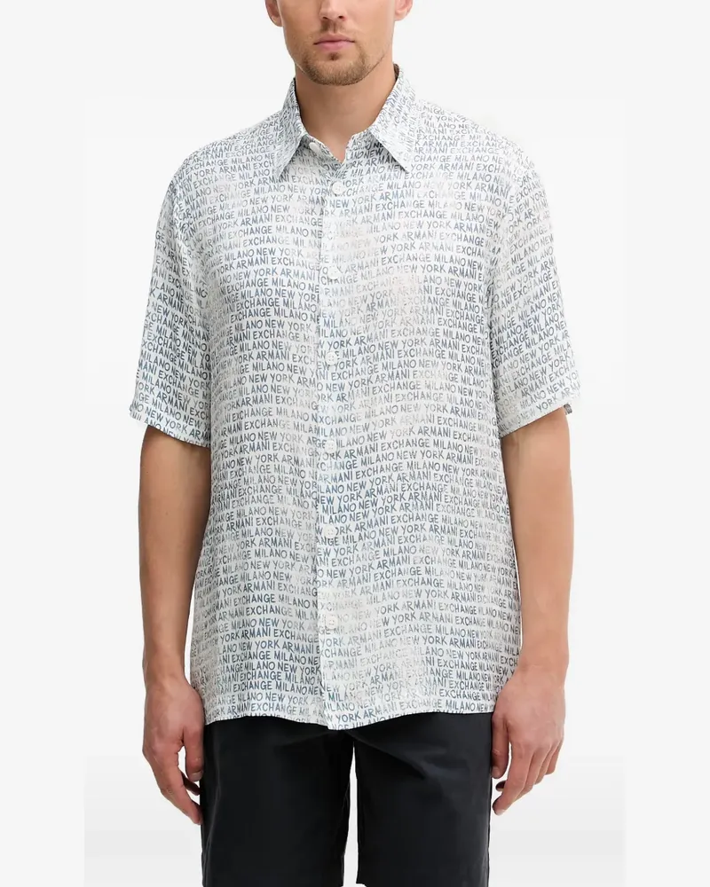Armani Exchange all-over logo-print shirt - Weiß Weiß