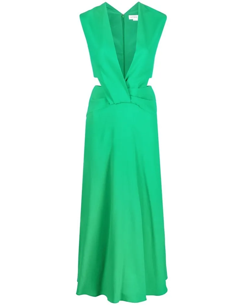 Victoria Beckham Midikleid mit Cut-Outs - Grün Grün