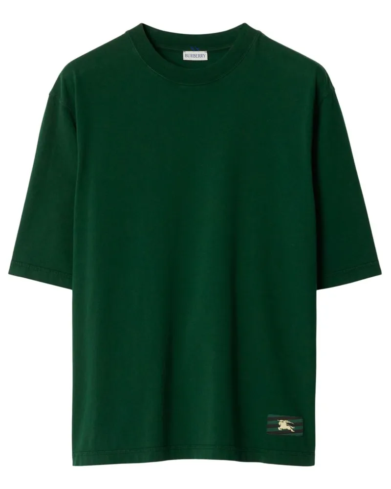 Burberry T-Shirt mit Ritteremblem-Patch GrüN