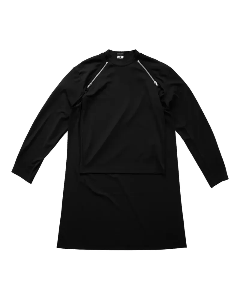 Comme des Garçons Langes T-Shirt mit Reißverschluss - Schwarz Schwarz