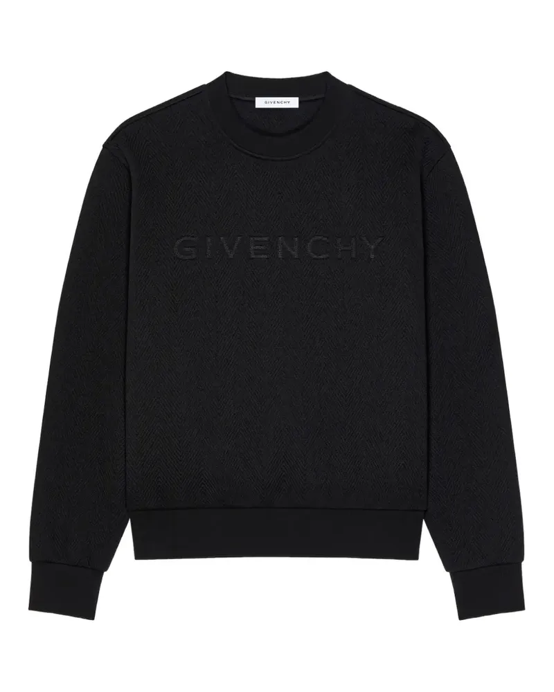 Givenchy Sweatshirt mit Fischgrätenmuster und -Jacquard - Schwarz Schwarz