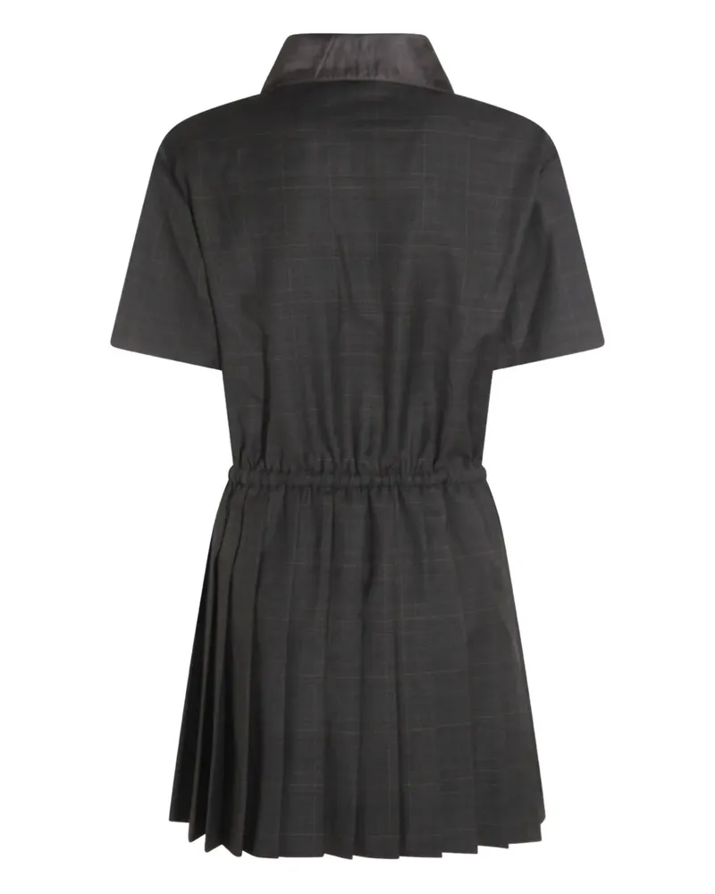 Miu Miu Kariertes Kleid mit Falten - Grau Grau