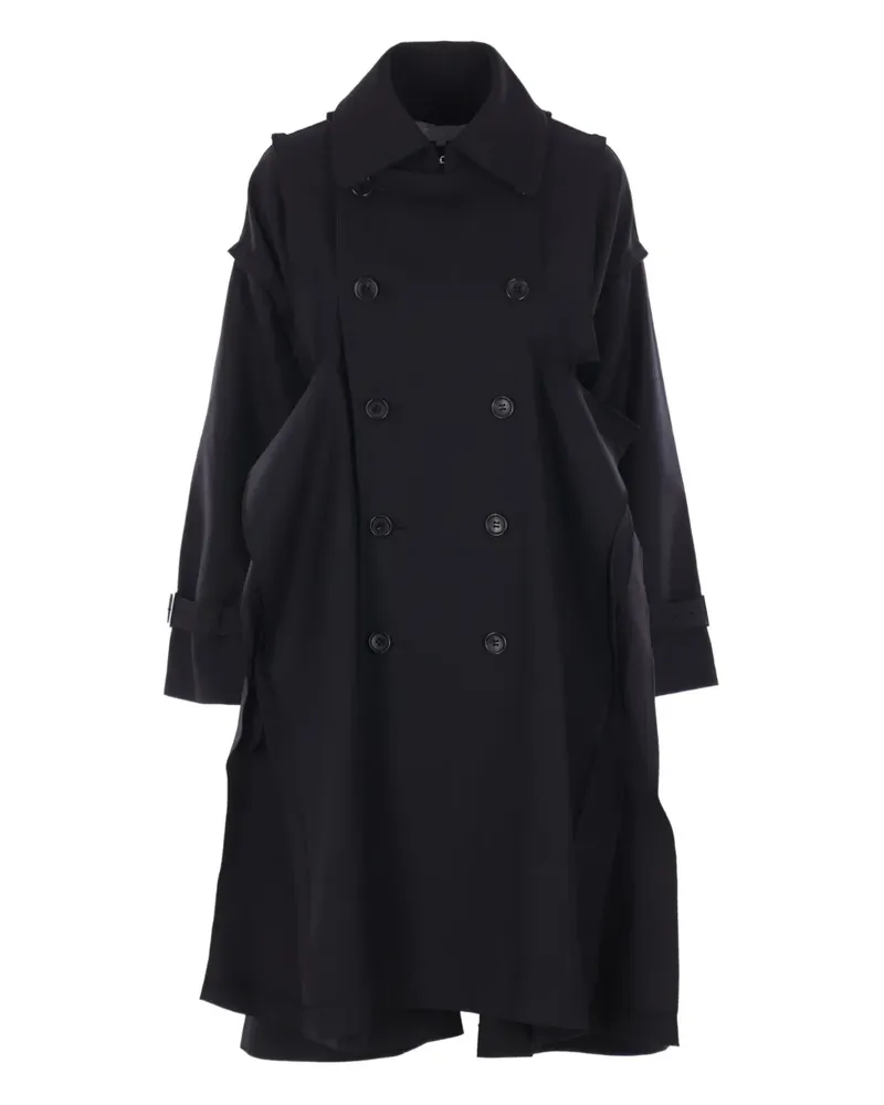 Comme des Garçons Zweireihiger Trenchcoat - Schwarz Schwarz
