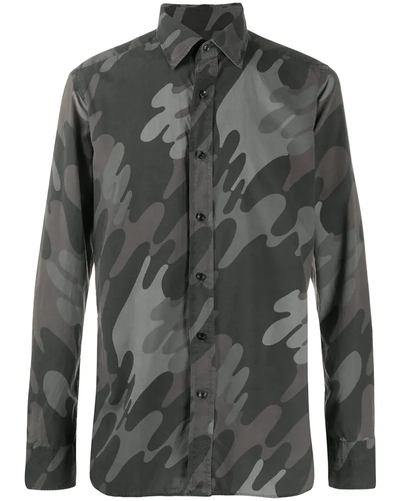 Tom Ford Klassisches Hemd mit Print - Grau Grau