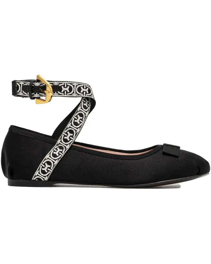 Coccinelle Ballerinas mit Knöchelriemen - Schwarz Schwarz