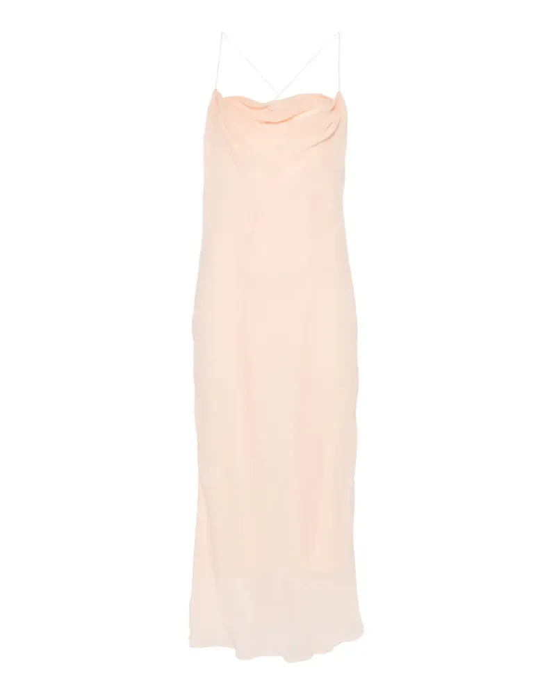 Thierry Mugler cowl-neck backless midi dress - Rosa Rosa