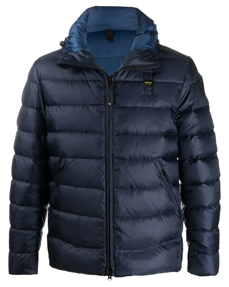 Blauer Gefütterte Kapuzenjacke Blau