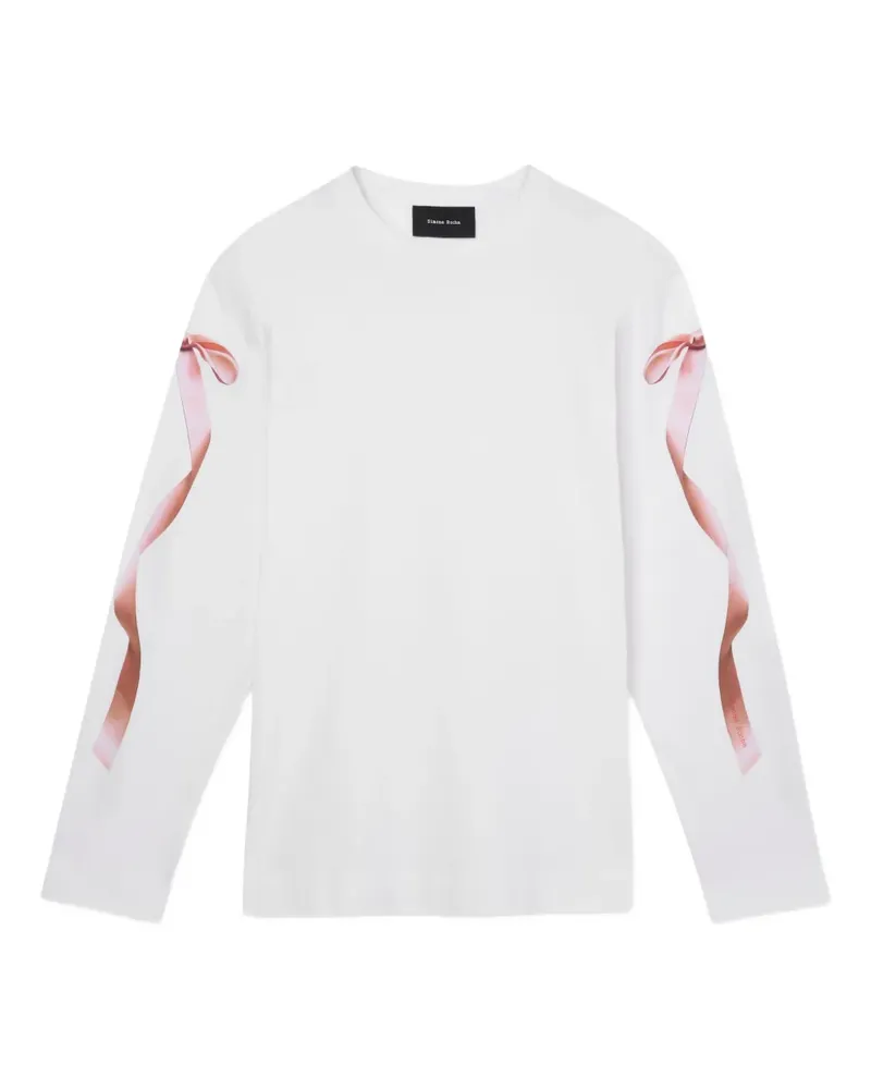 Simone Rocha T-Shirt mit Schleifen-Print - Weiß Weiß