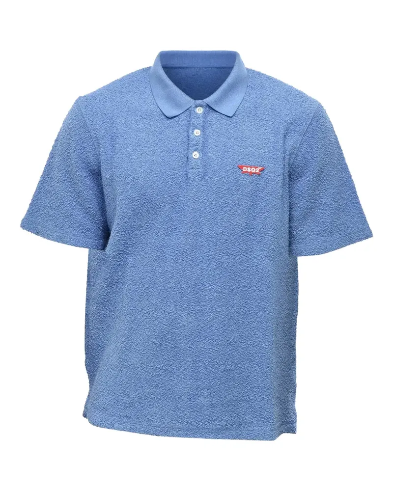 Dsquared2 logo-pin terry-cloth polo shirt - Blau Blau