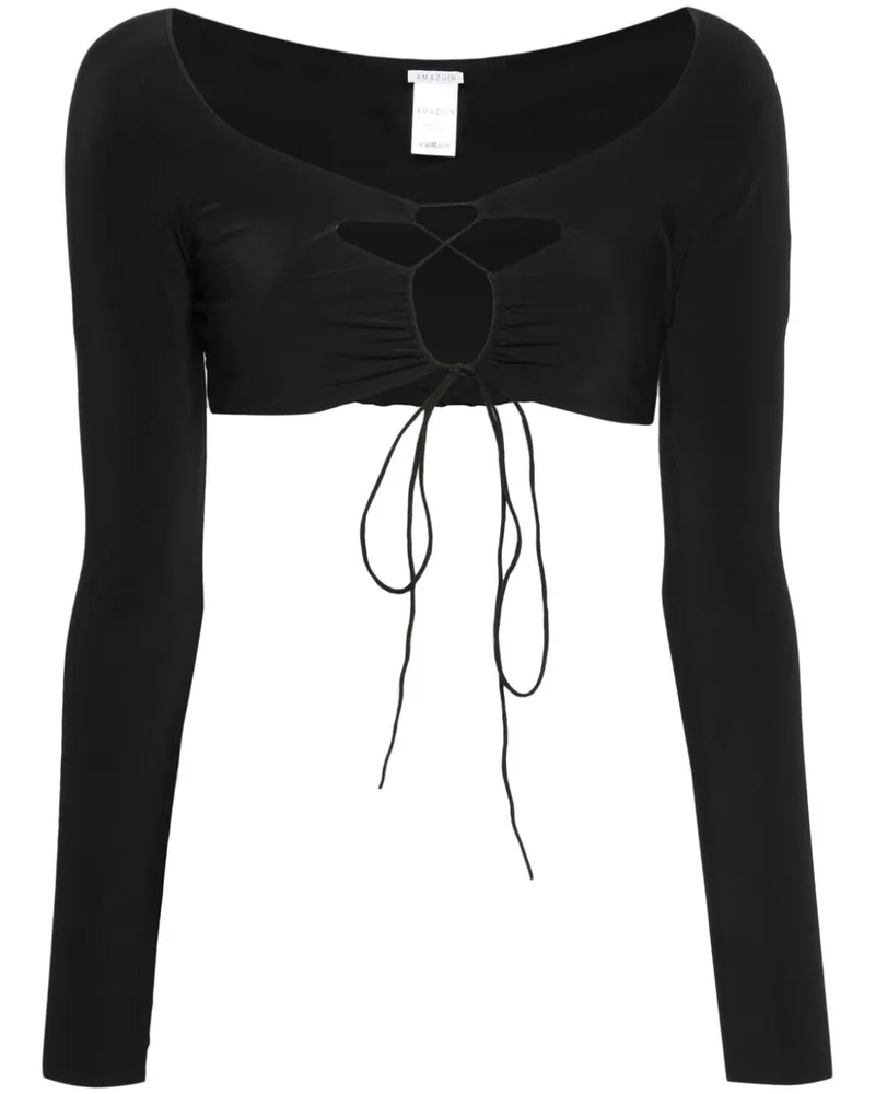 Amazuìn Jules Cropped-Top mit Cut-Outs Schwarz