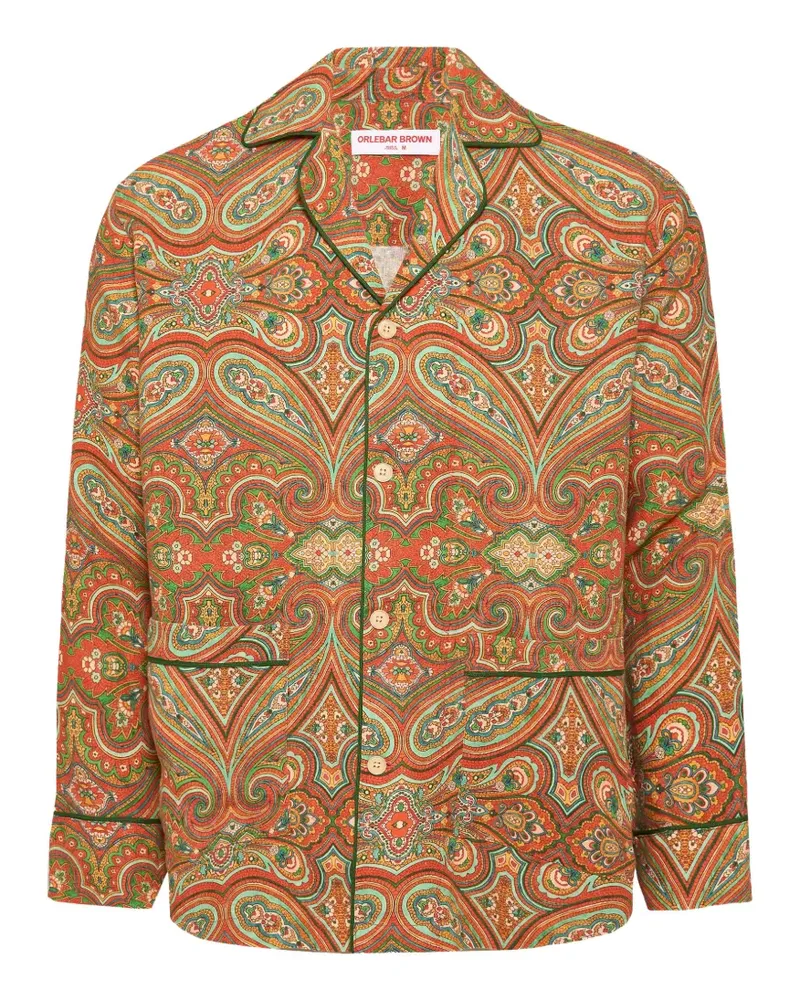 Orlebar Brown Murray Hemd mit Paisleymuster - Orange Orange