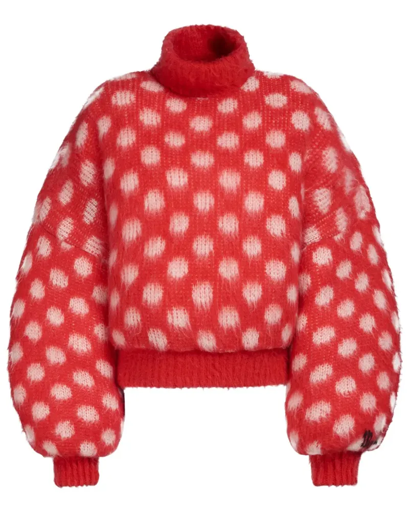 Marni Intarsien-Pullover mit Polka Dots - Rot Rot