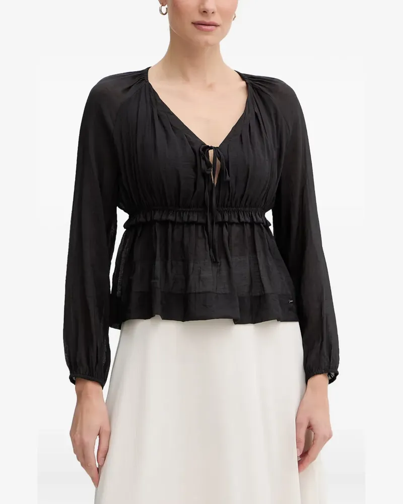 Gaudi Bluse mit Rüschen - Schwarz Schwarz