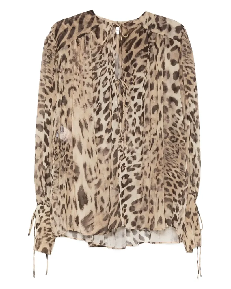 ANDAMANE Bluse mit Leoparden-Print - Nude Nude