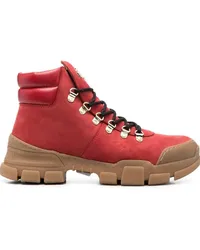 Moschino Hiking-Boots mit Logo-Schild 50mm Rot