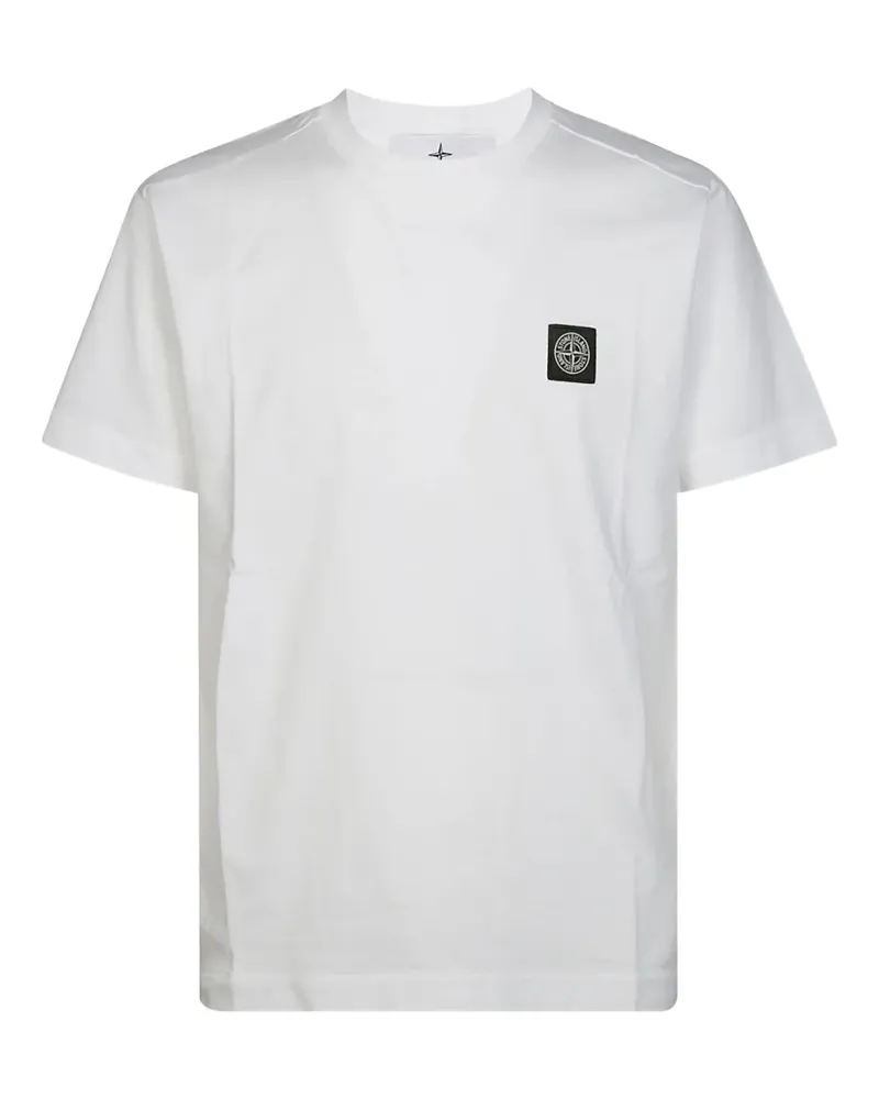 Stone Island T-Shirt mit Kompass-Patch - Weiß Weiß